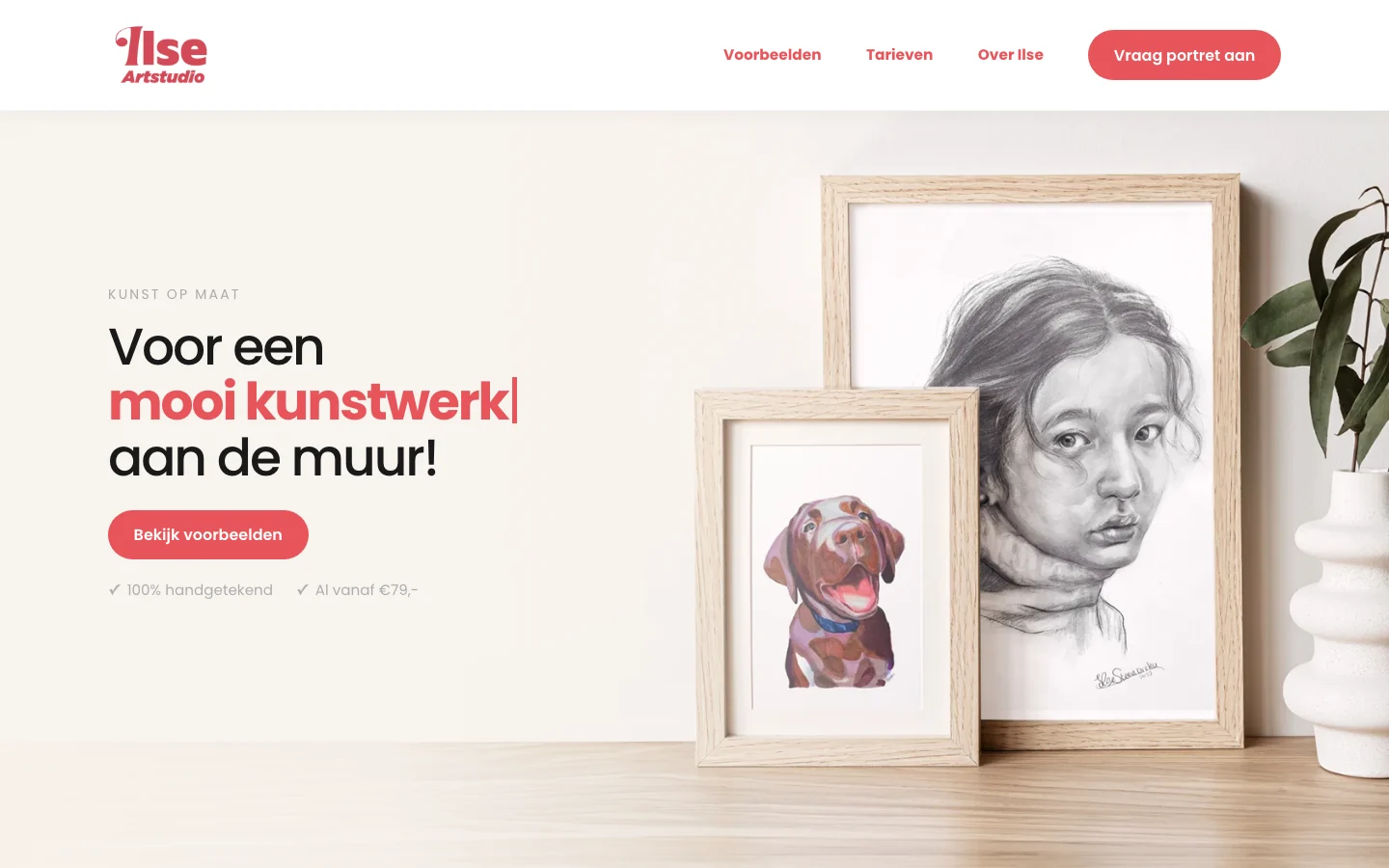 Website van Ilse Artstudio op desktop