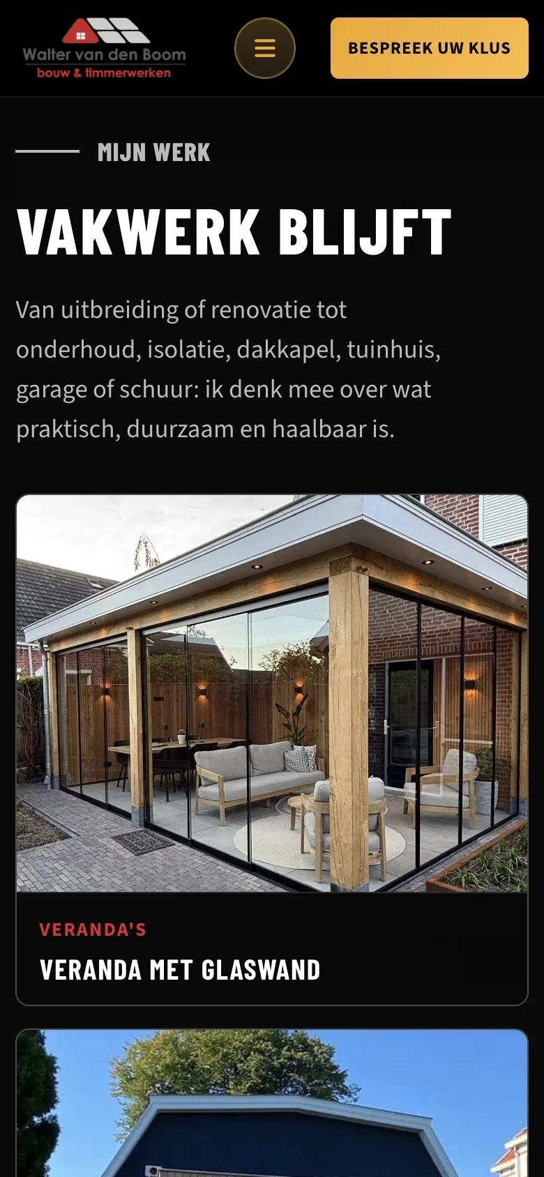 Website laten maken in Aalten voorbeeld Walter van den Boom mobiel
