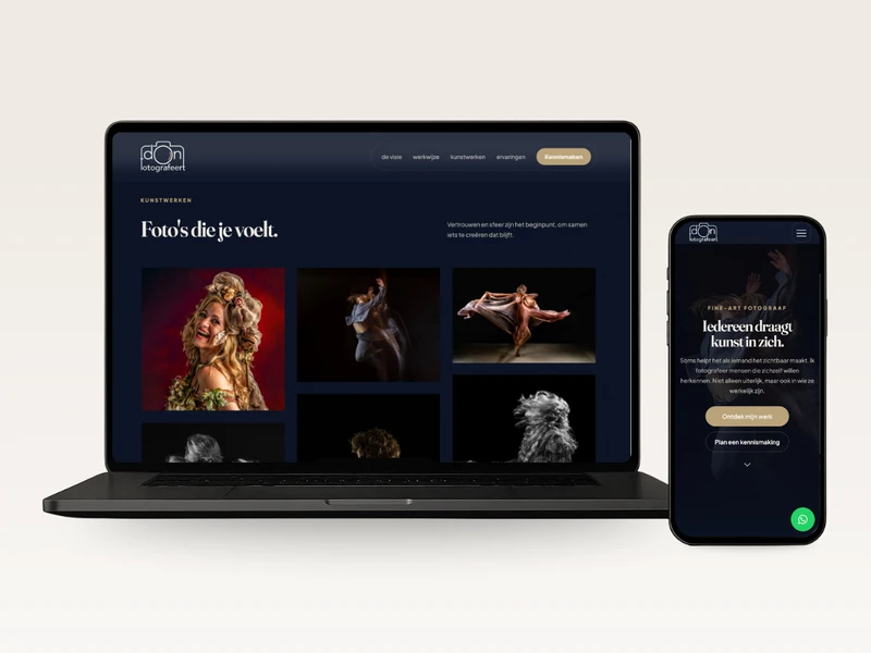Maken van een website voorbeeld Don Fotografeert