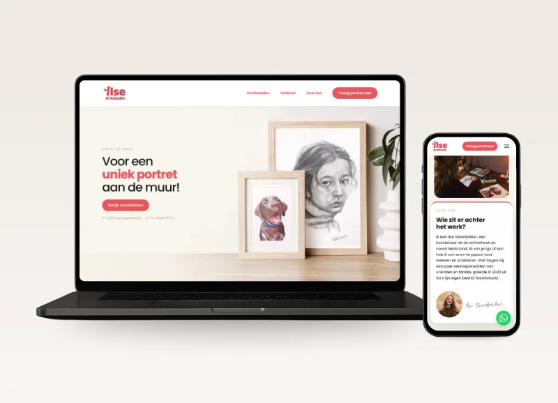 Professionele website laten maken voorbeeld Ilse Artstudio