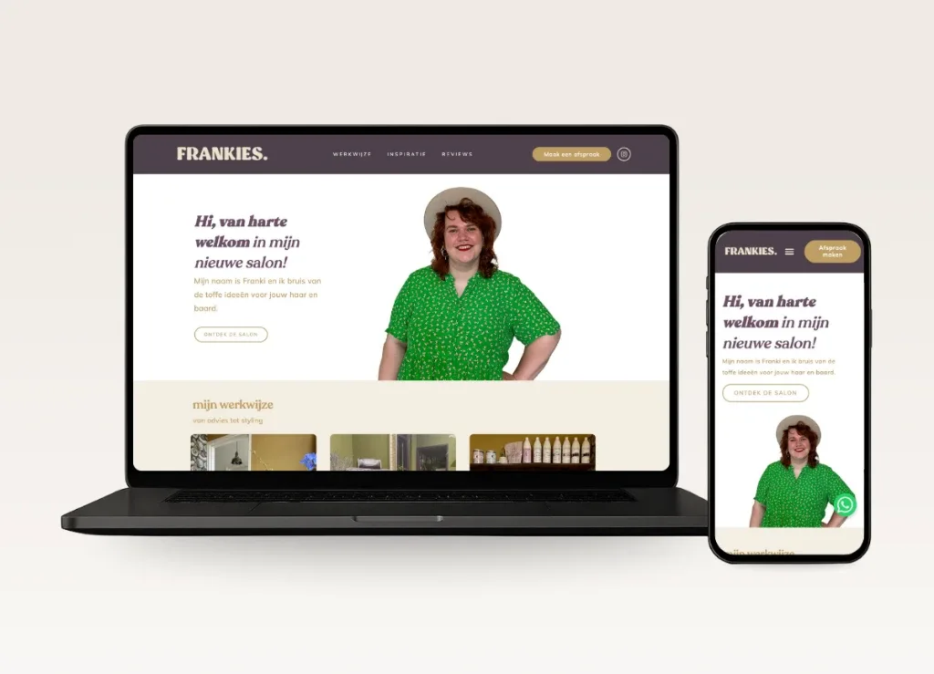 Webdesigner Aalten voorbeeld Frankies Kapper