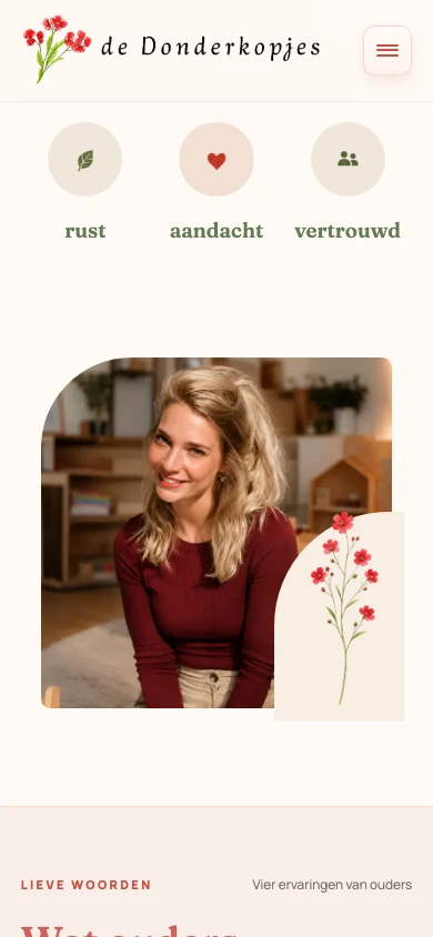 Kennismaken met Eline op de mobiele website van De Donderkopjes