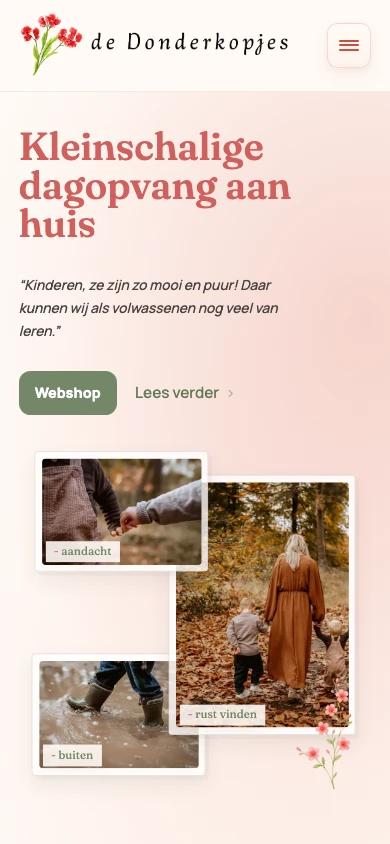 Mobiele website van De Donderkopjes