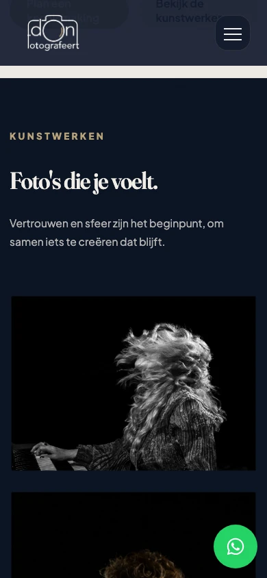 De portretten bekijken op de mobiele website van Don Fotografeert
