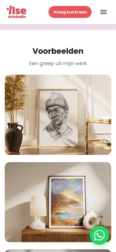 Het werk bekijken op de mobiele website van Ilse Artstudio